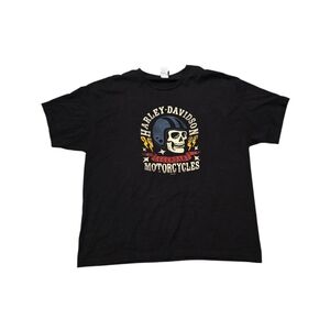 Harley-Davidson Black T-Shirt with Skull Graphic